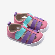 Sandalia ergonómica Hera Rosa y Lila 100% cuero