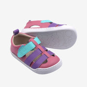 Sandalia ergonómica Hera Rosa y Lila 100% cuero