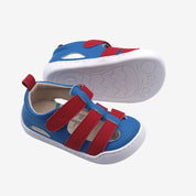 Sandalia ergonómica Hera Azul y Rojo 100% cuero