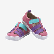 Sandalia ergonómica Hera Rosa y Lila 100% cuero